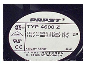 TYP 4600Z 115VAC PAPST 120*120*38 - Click Image to Close