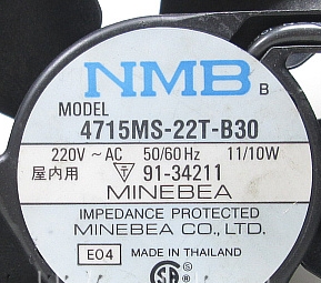 4715MS-22T-B30 220VAC 11/10W NMB 120*120*38 - Click Image to Close