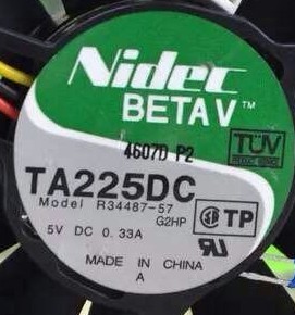 TA225DC R34487-57 5V 0.33A NIDEC 6CM